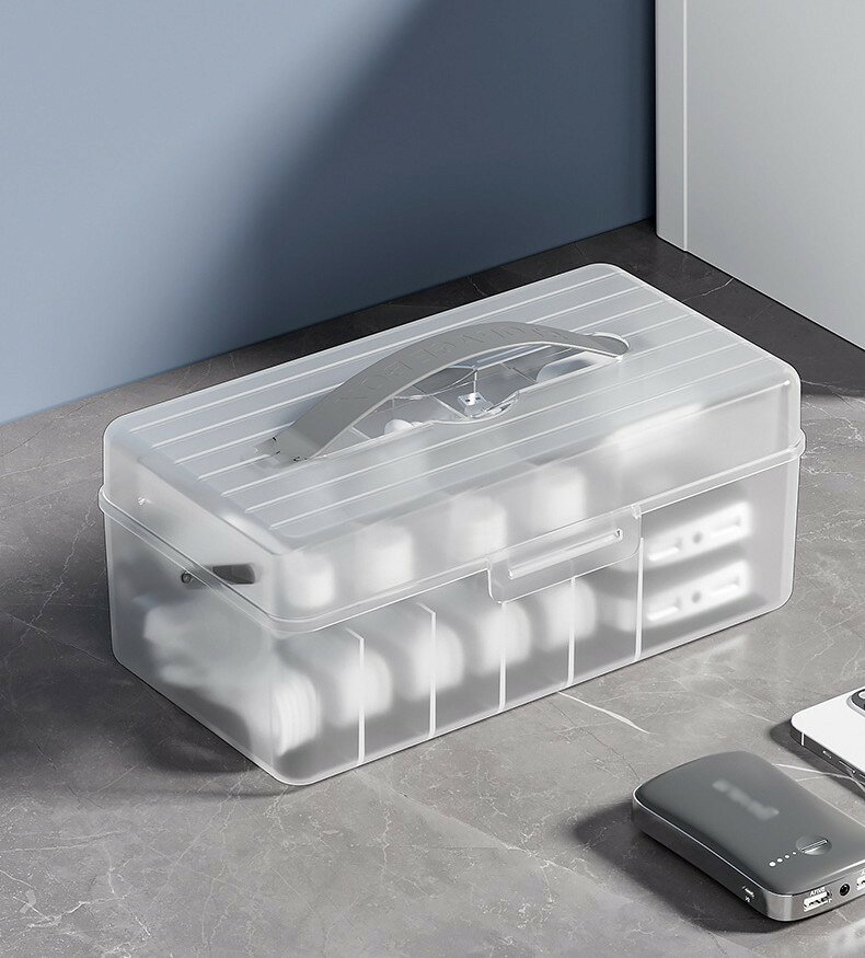 送料無料 ケーブル収納ボックス 電源ケーブルケース クリアボックス ガジェットケース アダプター収納箱 コードケース 小物入れ 仕切り付き 釣り用品 工具 マルチケース laforest-10169498 LaForest サンプル画像3