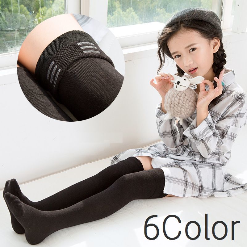 送料無料 靴下 ニーハイソックス キッズ 子供用 くつ下 膝上 滑り止め ロング オーバーニーソックス 無地 シンプル かわいい おしゃれ 普段使い デイリー 通園 通学