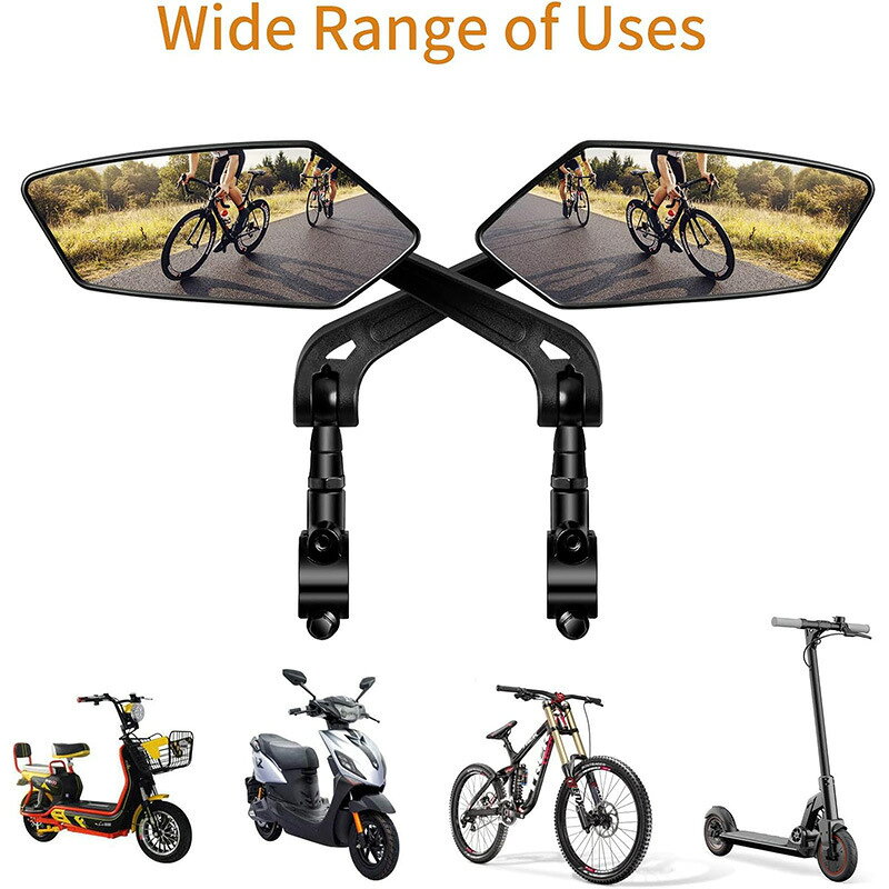 送料無料 自転車用ミラー サイクルミラー 右用 左用 単品 1個 360度回転 角度調節...