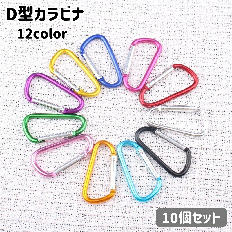 送料無料 カラビナ 10個セット D型 フック バックル キーホルダー 吊り下げ アウトドア 登山 多用途 リュックサック バックパック 小物掛け