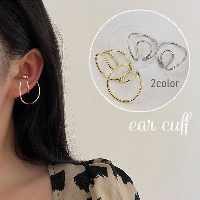 送料無料 イヤーカフ レディース 女性用 アクセサリー イヤークリップ 両耳用 フープ ラウンド 立体的 ツイスト 華奢 おしゃれ プレゼント ギフト ゴールド...