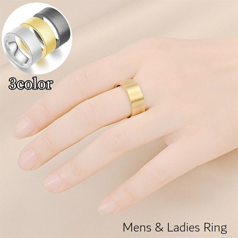 送料無料 指輪 リング メンズ レディース アクセサリー 太め 幅広 艶消し ツヤなし マット ペア おそろい シンプル プレゼント ギフト 贈り物 ゴールドカ...