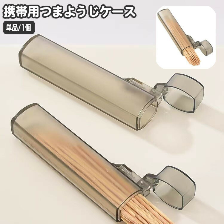 送料無料 爪楊枝入れ 爪楊枝ケース 単品 1個 携帯用 ポータブル スリム コンパクト 持ち歩き 持ち運び 便利 つまようじケース 収納 アウトドア お出掛け 外出 外食