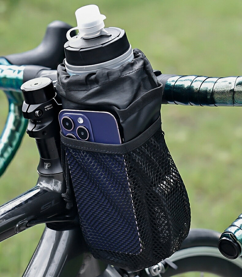 送料無料 ボトルケージ ボトルホルダー 自転車用 巾着 保温 保冷 ペットボトル 水...
