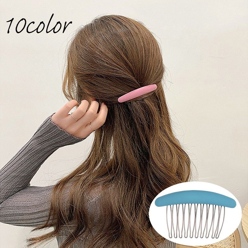 梳子 - 送料無料 ヘアコーム 髪留め ヘアアクセサリー レディース 女性 髪飾り まとめ髪 ヘアアレンジ 無地 シンプル カジュアル かわいい おしゃれ 大人女子 滑り止め付き 普段使い おでかけ 通勤スタイル ファッション小物