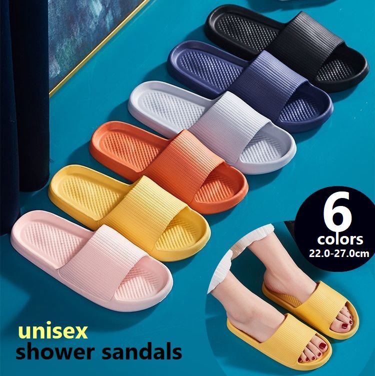 送料無料 シャワーサンダル バススリッパ ベランダサンダル 浴室 お風呂 レディース メンズ サンダル スリッパ 前開き ルームシューズ 滑り止め オープントゥ 屋内 室内 バルコニー履き物 無地 ブラック ピンク ネイビー イエロー