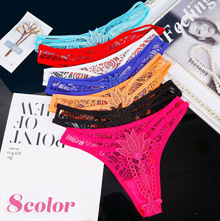 送料無料 Tバック ショーツ レディース 女性 下着 パンツ インナー レース ダブルストラップ 紐パン ヒップハンガー 透け感 セクシー