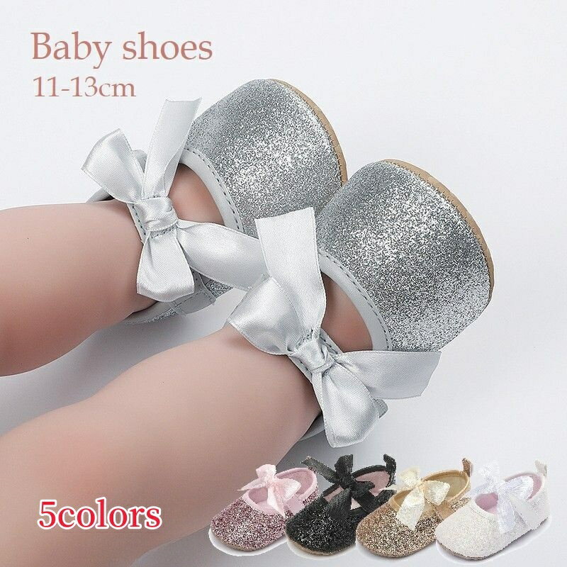 送料無料 ファーストシューズ ベビー 女の子 靴 シューズ ベビーサンダル フォーマル 11 12 13 ラメ リボン おしゃれ かわいい キラキラ 出産祝い 結婚式 入園式 七五三 お宮参り