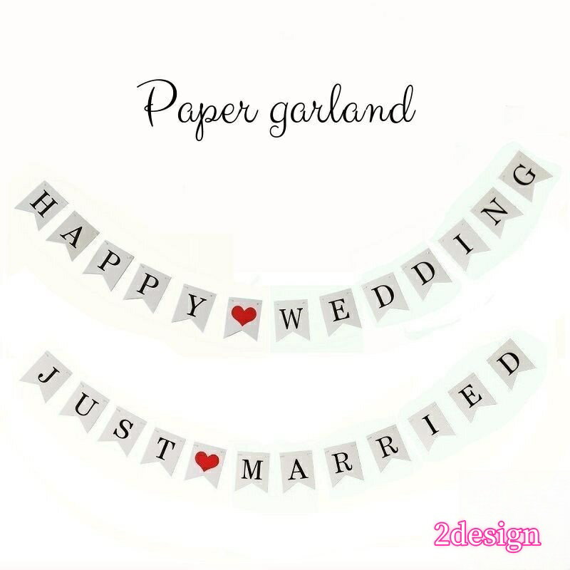 送料無料 ペーパーガーランド ウェデイング 結婚式 前撮り パーティー デコレーション 装飾 ハート happy wedding just married