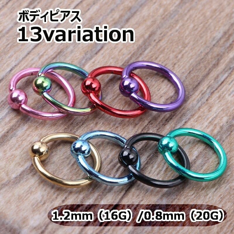 送料無料 ボディピアス 2個セット キャプティブビーズリング ボールキャッチ ノーズリング ステンレス アクセサリー 耳たぶ 耳軟骨 眉 鼻 レディース メンズ ユニセックス 男女兼用 サークル 円形 おしゃれ プレゼント ギフト カラバリ豊富 男性 女性