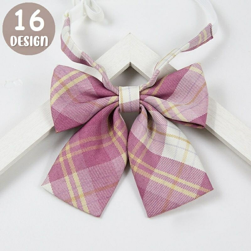 Free shipping! Ribbon, ribbon tie, women's costume, cosplay outfit, uniform, checkered pattern, cute, stylish, party, event, Halloween, cute, wide variety of colors: pink, navy, blue, green, purple, yellow, black, fashion accessory.
