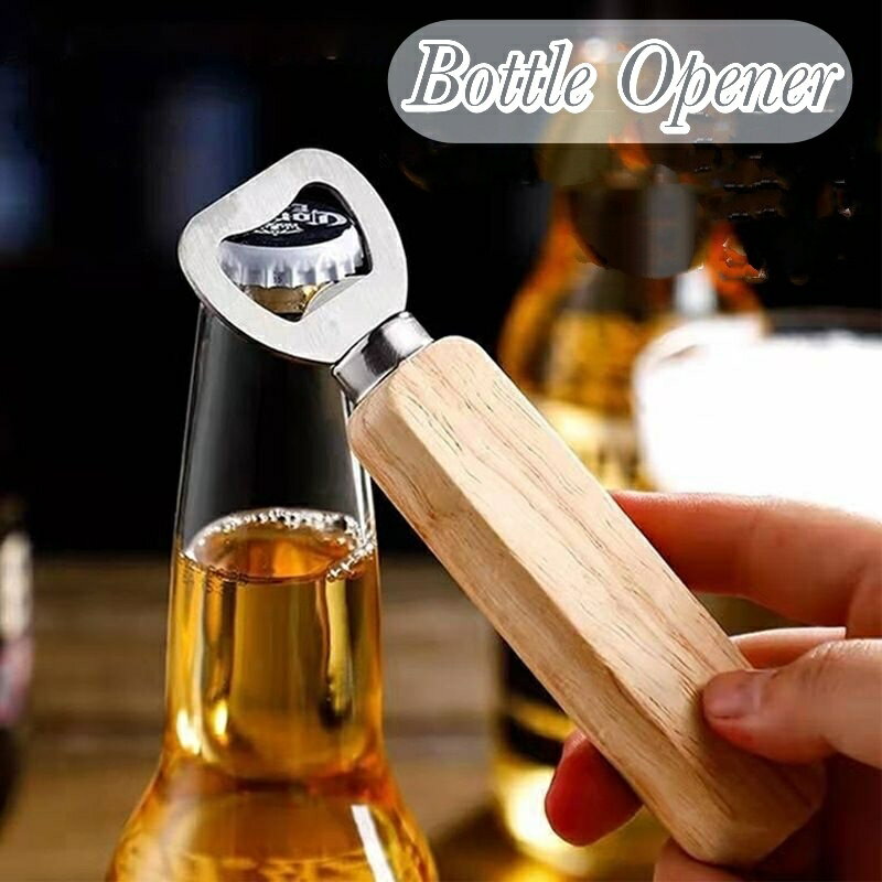 开瓶器, 酒塞钻 - 送料無料 栓抜き ボトルオープナー 単品 蓋開け キャップオープナー 瓶オープナー 木製ハンドル おしゃれ シンプル キッチンツール 便利グッツ キッチン用品 台所用品