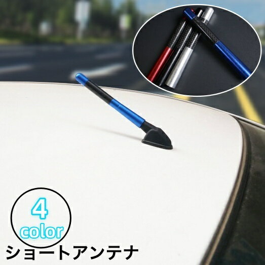 送料無料 ショートアンテナ カーボン調 12cm ユーロタイプ 汎用 カーアンテナ 車用...