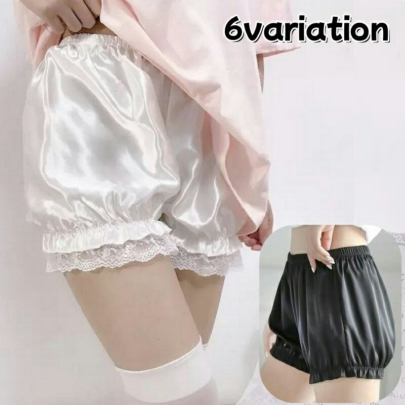 送料無料 ペチパンツ かぼちゃパンツ タップパンツ ドロワーズ レディース 婦人 インナー 下着 肌着 レース フリル ギャザー 光沢感 サテン調 おしゃれ かわいい ロリータ系ファッション 萌え系