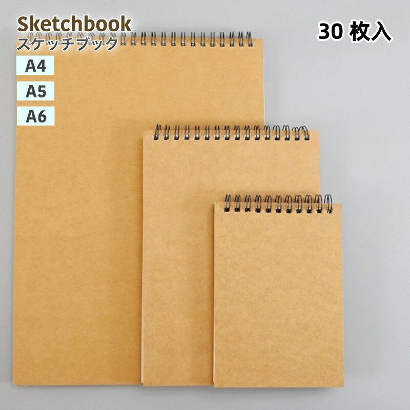 送料無料 スケッチブック 画用紙 子供 大人 画材用紙 画材 文房具 工作紙 アート A4 A5 A6 30枚 無地 自由帳 メモ帳 絵画 画集 スケッチパッド おしゃれ シンプル イラスト デザイン