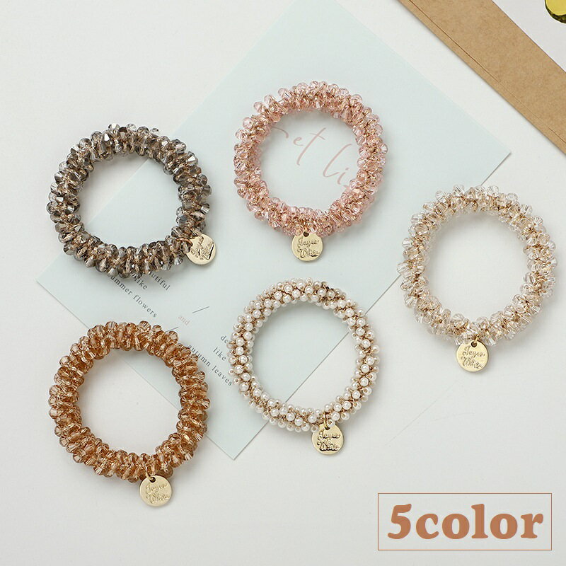 Hair ties, hair accessories, hair ornaments, hair clips, women's accessories, beads, rhinestones, faux pearls, tags, hair rings, fashion accessories, updos, hair arrangements, casual, cute, stylish, going out, commuting, gifts, presents, pink, gray, transparent.