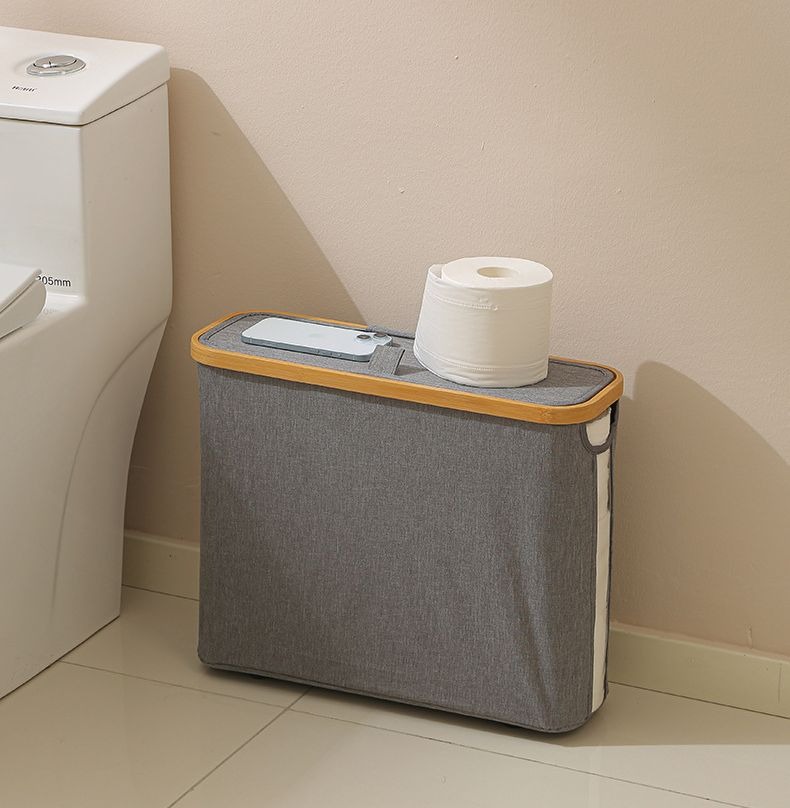 LaForestの送料無料 トイレットペーパー収納ボックス 蓋付き 折りたたみ式 組み立て簡単 トイレットペーパーケース ストッカー ランドリー収納 大容量 フタ付き 防塵 ほこり防止 スリム 省スペース スッキリ 洗面所 生活用品 便利｜アングル2