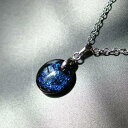 『Noble black opal』 ガラスアクセサリー ネックレス・ペンダント 円・楕円・ドロップタイプ(4)