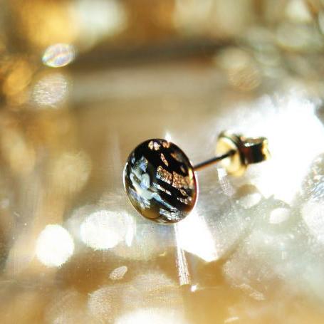 『漆黒の煌き』 ガラスアクセサリー ピアス イヤリング ジュエリー ギフト