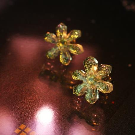 [Snow flower ~ Brilliant gleam ~] 유리 액세서리 귀걸이 귀걸이 보석 선물