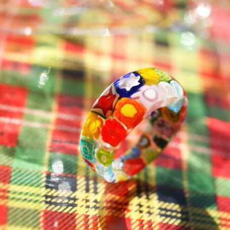 Rakuten - 『floral ring』 ガラスアクセサリー リング・指輪 ノーマルタイプ