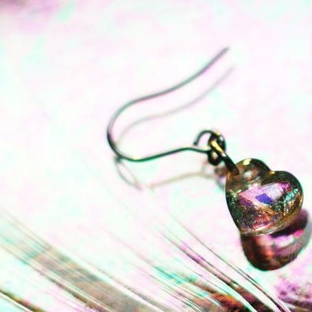 [Petit brightness heart] 유리 액세서리 귀걸이 귀걸이 보석 선물