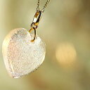 『Gentle dichroic heart』 ガラスアクセサリー ネックレス・ペンダント ハートタイプ(4)