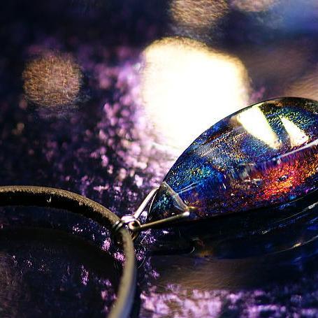 『Foliage of mirage 〜 蜃気楼の木の葉 〜』 ガラスアクセサリー ネックレス・ペンダント 円・楕円・..