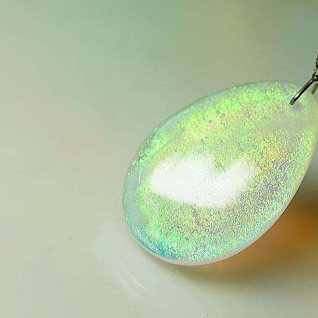 [설원에 반짝이는 꿈] 유리 액세서리 목걸이 펜던트 원, 타원, 드롭 타입 유리 보석 선물 선물