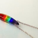 『Rainbow Essence』 ガラスアクセサリー ネックレス・ペンダント しずくタイプ