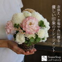 【冷蔵便 クール便】翌日配送 あす楽 お供え お盆 新盆 花 生花 アレンジメント 花ギフト 自宅 花かご お悔やみ 御供 枕花 法事 四十九日 一周忌 三回忌 七回忌 即日発送 送料無料 命日 洋風 和風 優しい おしゃれ かわいい 日持ち 長持ち ペット 犬 猫 白 ピンク 紫色 黄色