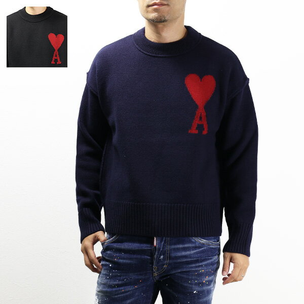 AMI PARIS アミパリス AMI DE COEUR SWEATER セーター ニット 長袖 クルーネック メリノウールフェルト ロゴ メンズ レディース ユニセックス UKS006 018009 UKS006 0184005