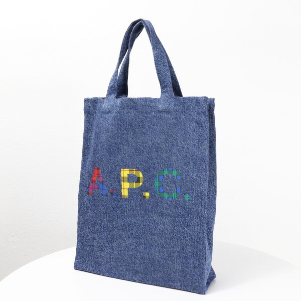 【5/31迄！SNSフォロワーさん限定 5％OFFクーポン発行中】A.P.C. アーペーセー LOGO TOTE LOU MINI ANSES トートバッグ ロゴトート デニム 鞄 ロゴ チェック柄 メンズ レディース ユニセックス COGUG-M61569