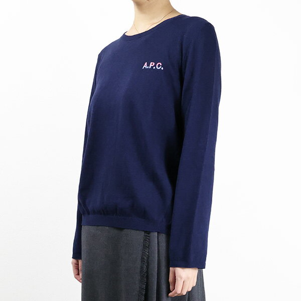 A.P.C. アーペーセー Albane Cotton Sweater セーター ニット 長袖 クルーネック コットン ロゴ ワンポイント レディース COGU...