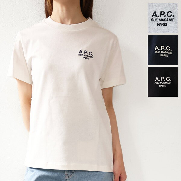 Rakuten - A.P.C. アーペーセー Tシャツ Logo Crewneck T-Shirts COHBU M26388 レディース 半袖 クルーネック カットソー ロゴ刺繍 コットン ロゴT LaG Onlinestore