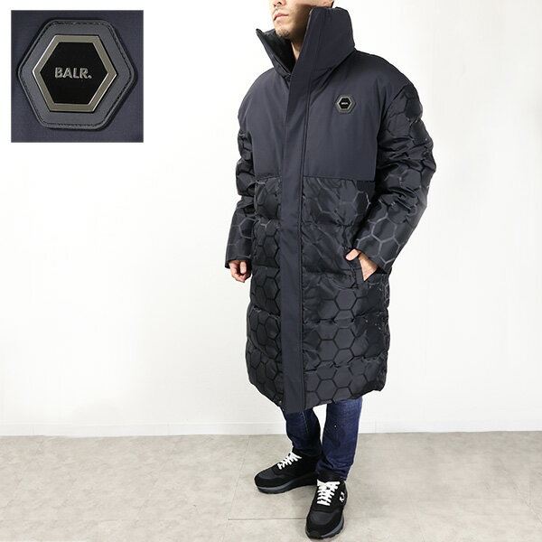 【5/18限定！当選確率1/2 最大100％バック】BALR ボーラー Dante Jacquard Long Puffer B ダウンコート ダウン ハイネック 中綿 ロゴ 防寒 冬 アウトドア メンズ1382.1008