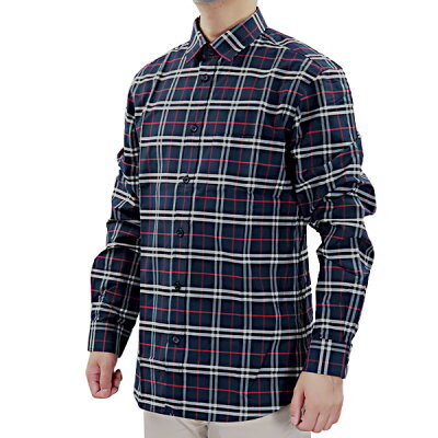 【12日10日限定!当選確率 1/2 100%ポイントバッグ゛! 要エントリー】BURBERRY バーバリー Check Slim Fit Cotton Shirt 8018640 スリムフィット コットン チェック シャツ ロゴ 長袖 メンズ