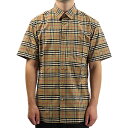 BURBERRY バーバリー VINTAGE CHECK SHORT SLEEVE SHIRTS 8020965 A7028 半袖 シャツ ベージュ アイコニック チェック柄 メンズ