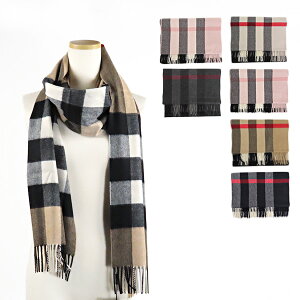 BURBERRY バーバリー HALF MEGA CHECKED SCARF 8015549 8015551 8015552 8015553 8018175 4031045 4031047 ハーフ メガ チェック スカーフ カシミア マフラー ベージュ レディース