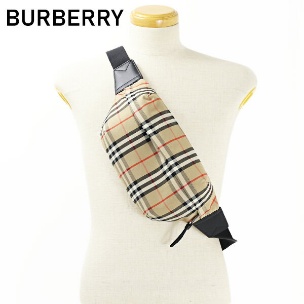 【5/18限定！当選確率1/2 最大100％バック】BURBERRY バーバリー BODYBAG ボディバッグ ウエストバッグ アーカイブベージュ ヴィンテージチェック メンズ レディース ユニセックス 8010430