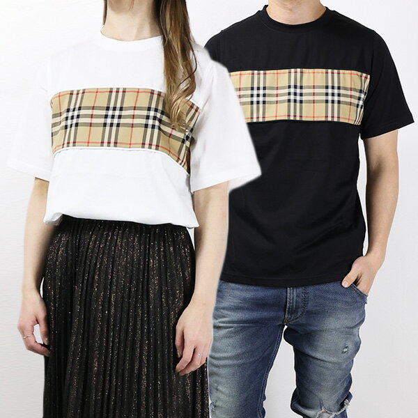 【5/18限定！当選確率1/2 最大100％バック】BURBERRY バーバリー Vintage Check Panel Cotton T-shirt Tシャツ 半袖 クルーネック ヴィンテージチェック コットン キッズ メンズ レディース ユニセックス 大人もOK 8064783 8064784