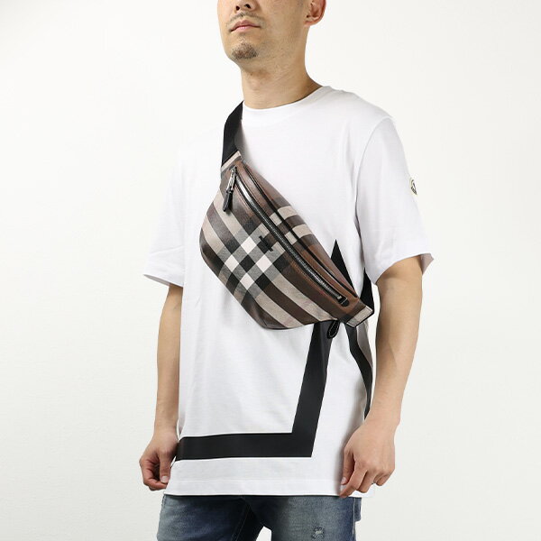 【5/18限定！当選確率1/2 最大100％バック】BURBERRY バーバリー Check Cason Bum Bag ケーソン バムバッグ ボディバッグ クロスボディバッグ ウエストバッグ バーバリーチェック ロゴ レザー 本革 メンズ 8052806