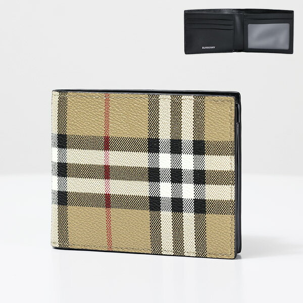 バーバリー 【5/31迄！SNSフォロワーさん限定 5％OFFクーポン発行中】BURBERRY バーバリー CHECK BI-FOLD WALLET 二つ折り財布 折りたたみ財布 コンパクト 小銭入れなし バーバリーチェック メンズ 8069817 A7026