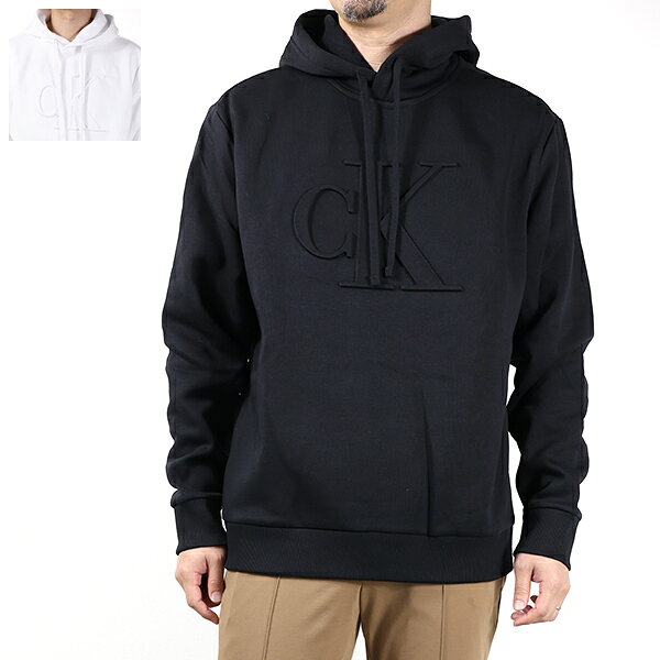 Calvin Klein カルバンクライン パーカー Embossed Monogram Fleece Hoodie 40EC450 メンズ レディース エンボスドモノグラム フリース フーディー 裏起毛 スウェット プルオーバー 長袖 LaG Onlinestore