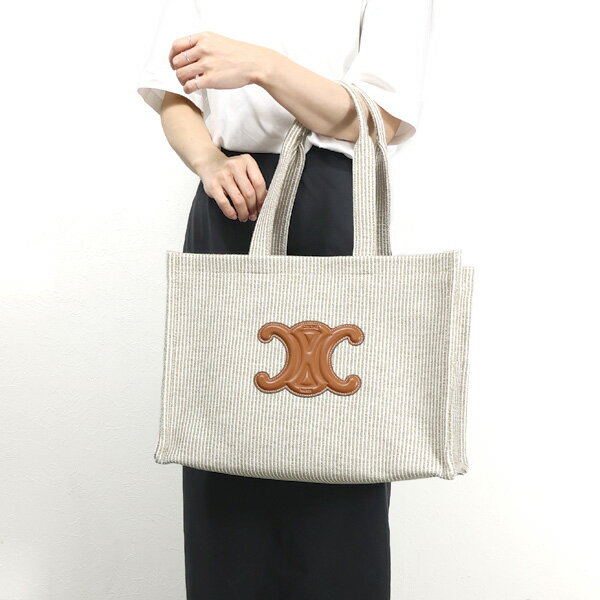 セリーヌ トートバッグ レディース Celine セリーヌ Large Cabas Thais Cuir Triomphe Tote Bag ラージ カバ タイス トートバッグ トリオンフ 鞄 ストライプ テキスタイル レザー レディース 196762FEE