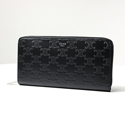 CELINE セリーヌ Triomphe Embossed Large Zipped Wallet 長財布 ラウンドファスナー 小銭入れあり トリオンフ エンボス ラージ レザー メンズ 10B553FQC LaG Onlinestore