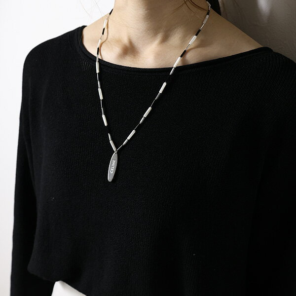 CELINE セリーヌ Monochroms Surf Necklace モノクローム サーフ ネックレス アクセサリー ブラス ガラス パール メンズ レディース ユニセックス 460ZS6BBR LaG Onlinestore
