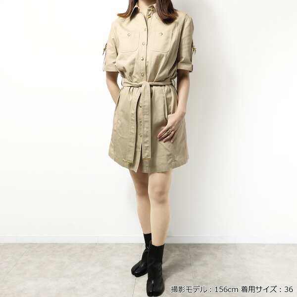 CELINE セリーヌ Cotton Twill Trapeze Mini Dress シャツワンピース ミニワンピース クラシックフィット Aライン コットン 半袖 レディース 2R33L539W 40BB LaG Onlinestore