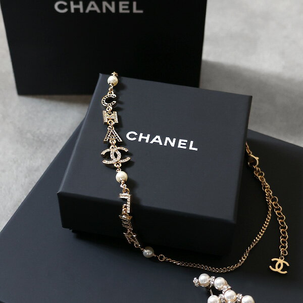 シャネル ネックレス（レディース） 【5/31迄！SNSフォロワーさん限定 5％OFFクーポン発行中】CHANEL シャネル CHANEL Logo Rhinestone Necklace ネックレス アクセサリー ダブルチェーン メタル ラインストーン パール CCロゴ ココマーク レディース ABD538 B16788 NY499