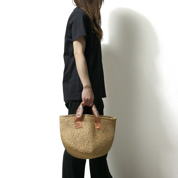 Chloe クロエ Basket Tote Bag バスケットバッグ ハンドバッグ ロゴ キッズ レディース 大人も可 C10312 ラフィア 海 お出かけ コーデのサムネイル